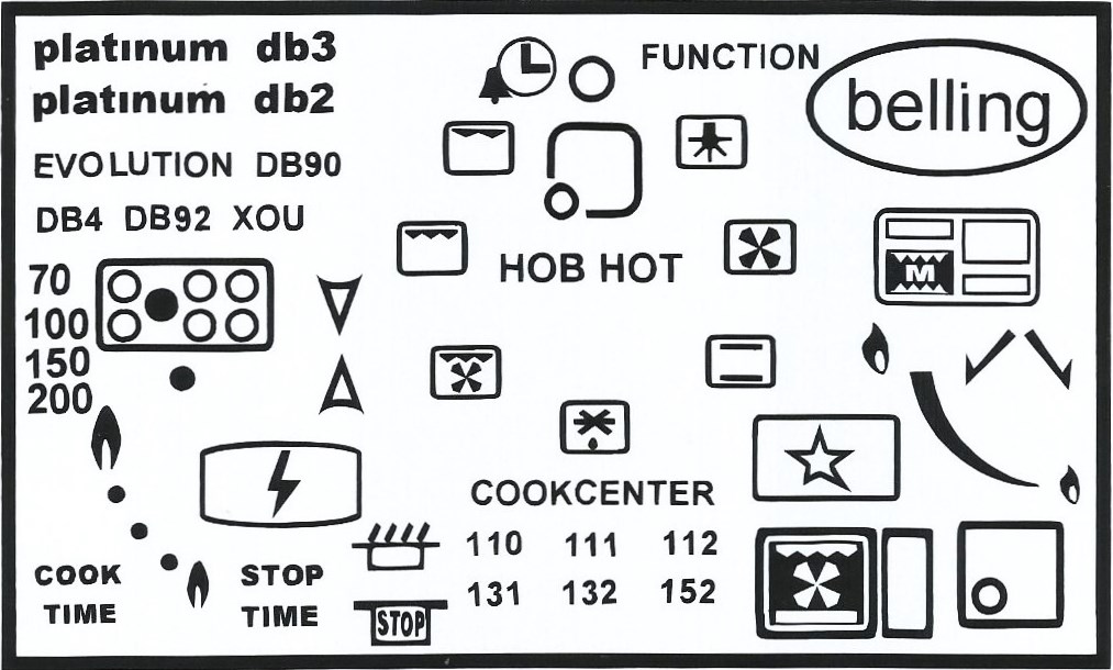 belling oven decals platinum db2 cookcenter